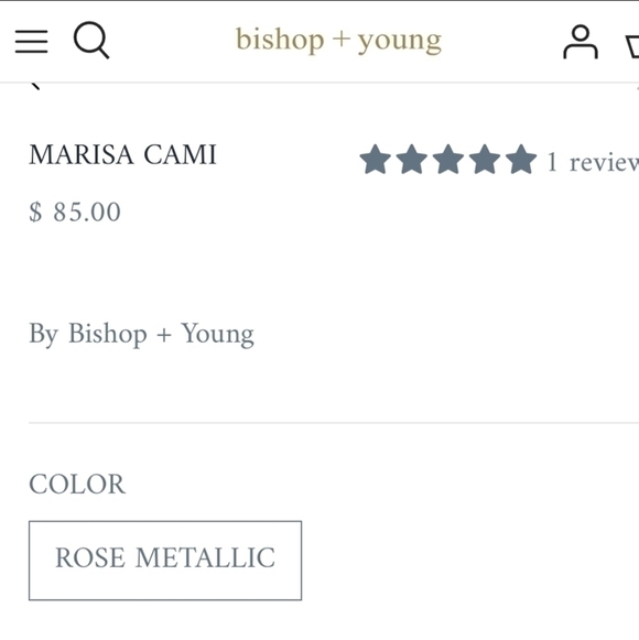 Bishop +‎ Young Marisa Cami Tank Rose Gold Metallic Size Large - Picture 5 of 10